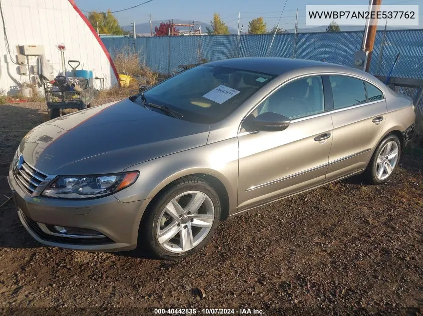 2014 Volkswagen Cc 2.0T Sport VIN: WVWBP7AN2EE537762 Lot: 40442835