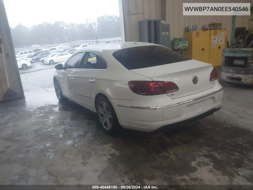 2014 Volkswagen Cc Sport VIN: WVWBP7AN0EE540546 Lot: 40448150