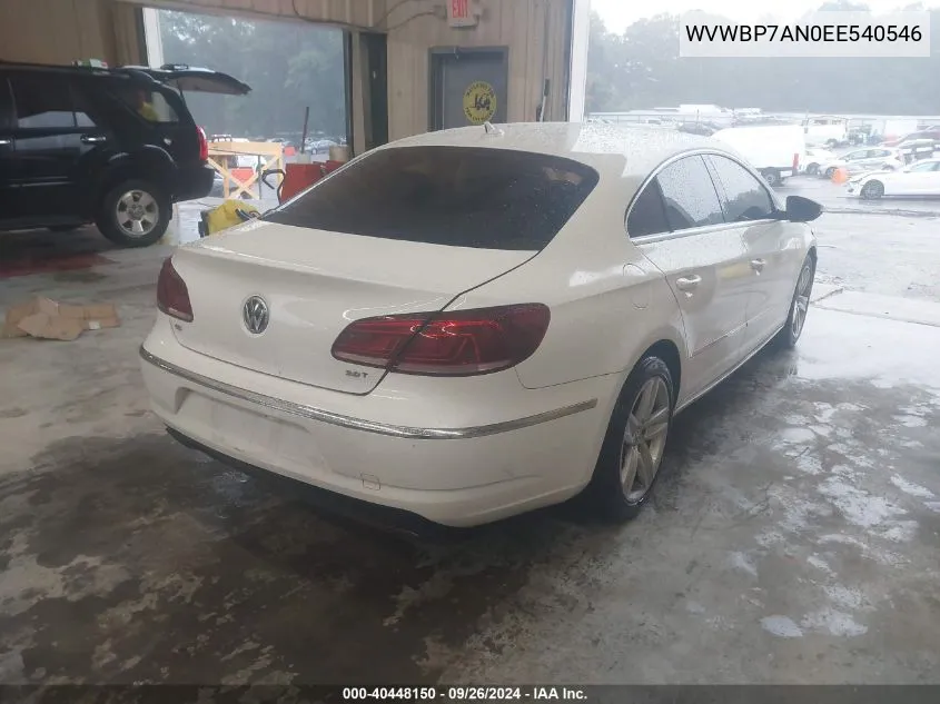 2014 Volkswagen Cc Sport VIN: WVWBP7AN0EE540546 Lot: 40448150