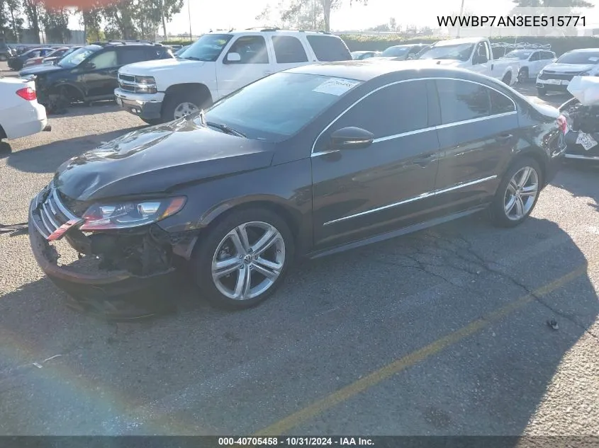 2014 Volkswagen Cc 2.0T R-Line VIN: WVWBP7AN3EE515771 Lot: 40705458