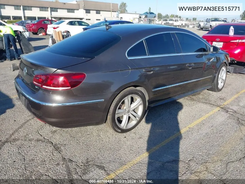 2014 Volkswagen Cc 2.0T R-Line VIN: WVWBP7AN3EE515771 Lot: 40705458