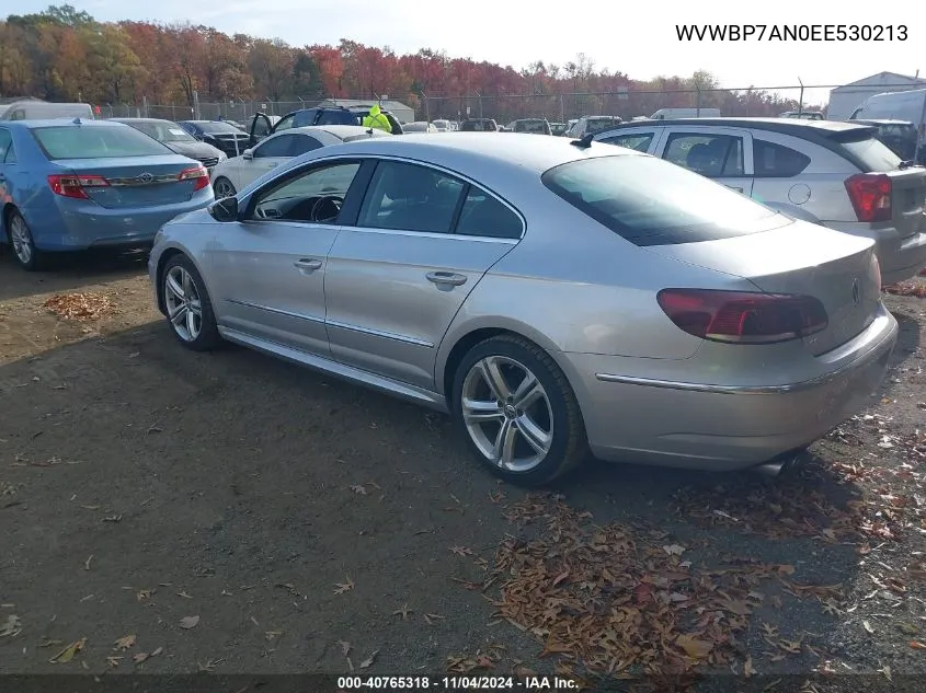 2014 Volkswagen Cc 2.0T R-Line VIN: WVWBP7AN0EE530213 Lot: 40765318