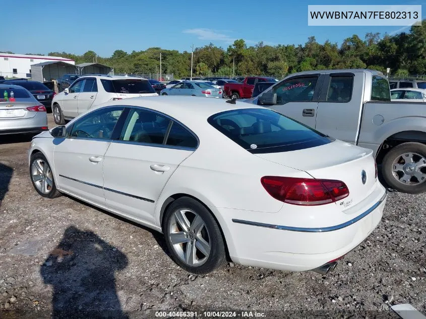 2015 Volkswagen Cc Sport VIN: WVWBN7AN7FE802313 Lot: 40466391