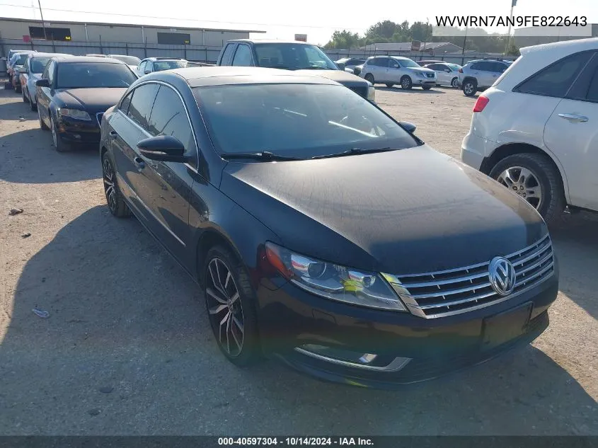 2015 Volkswagen Cc 2.0T Executive VIN: WVWRN7AN9FE822643 Lot: 40597304