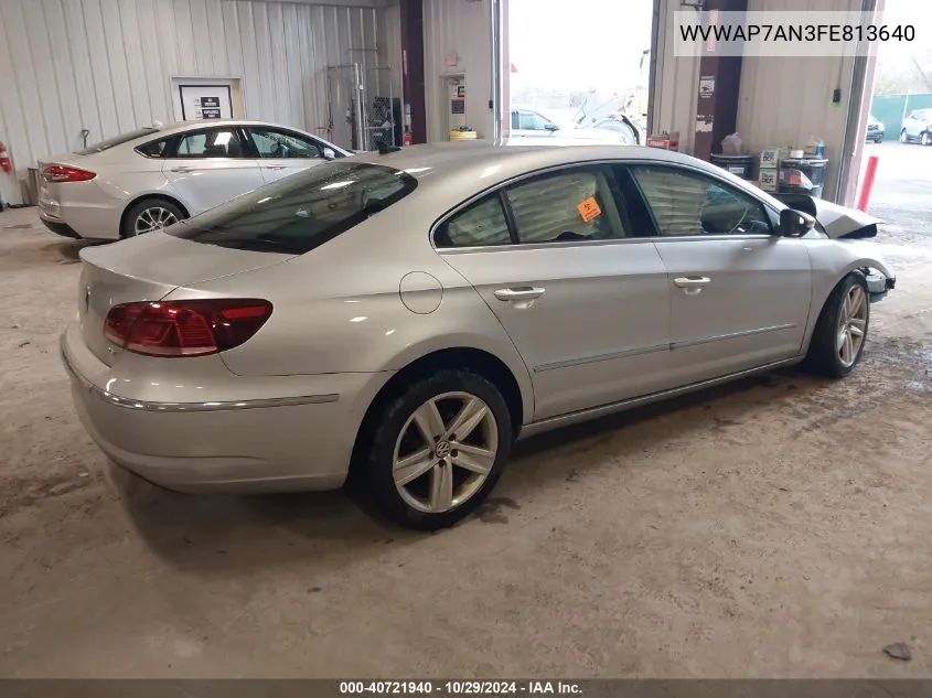 2015 Volkswagen Cc 2.0T Sport VIN: WVWAP7AN3FE813640 Lot: 40721940