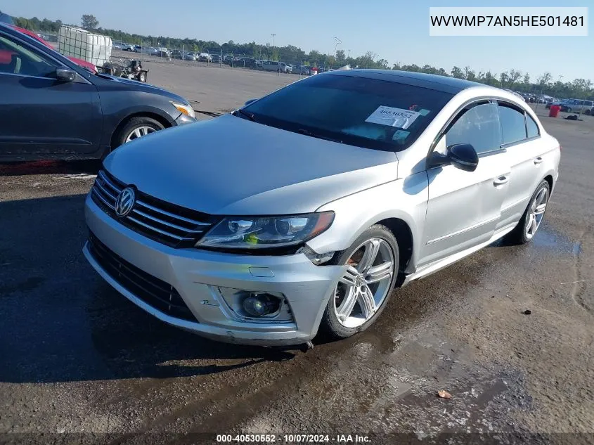 2017 Volkswagen Cc 2.0T R-Line Executive VIN: WVWMP7AN5HE501481 Lot: 40530552