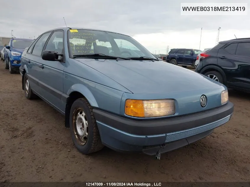 1991 Volkswagen Passat VIN: WVWEB0318ME213419 Lot: 12147009