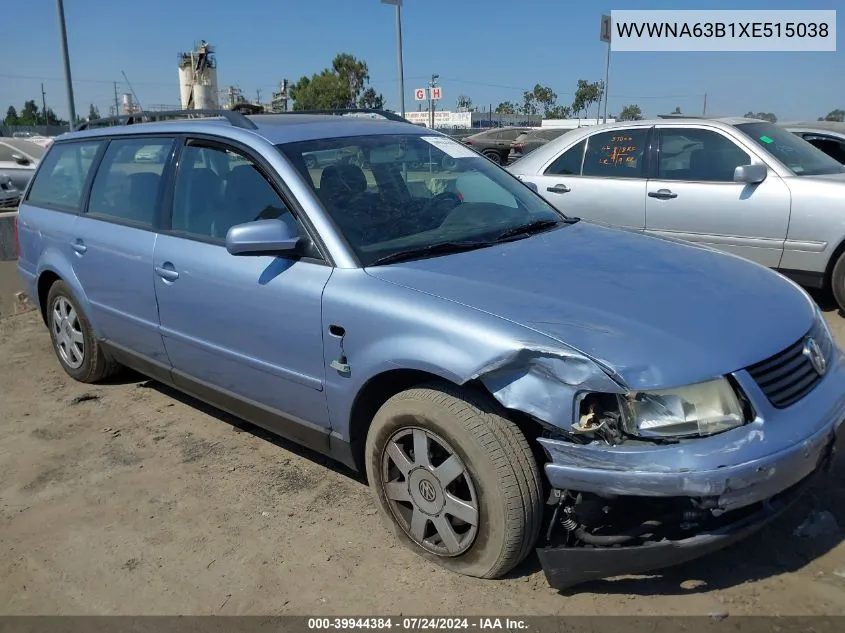 1999 Volkswagen Passat Gls VIN: WVWNA63B1XE515038 Lot: 39944384