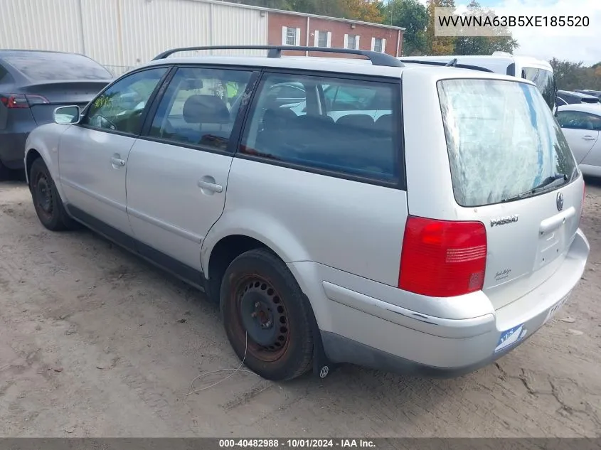 1999 Volkswagen Passat Gls VIN: WVWNA63B5XE185520 Lot: 40482988