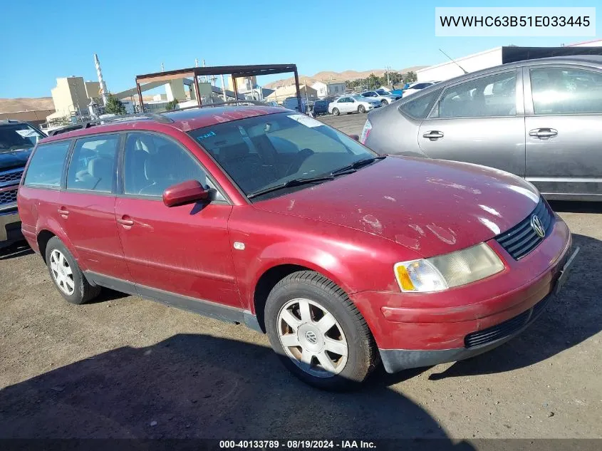 2001 Volkswagen Passat Gls VIN: WVWHC63B51E033445 Lot: 40133789