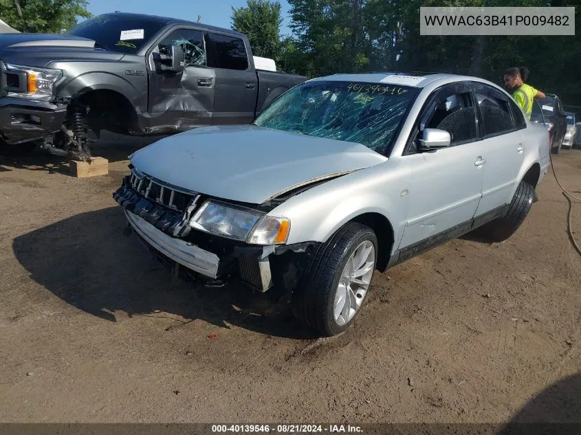 2001 Volkswagen Passat Gls VIN: WVWAC63B41P009482 Lot: 40139546