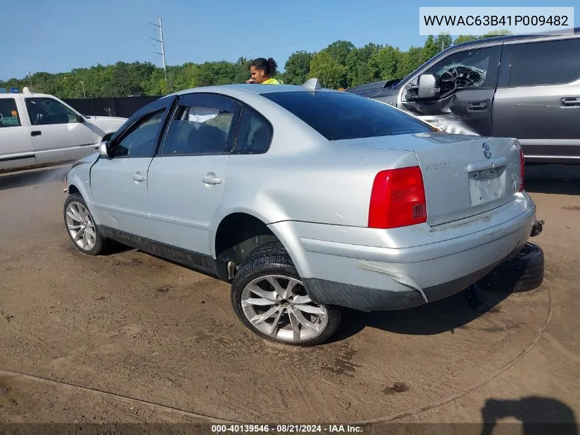 2001 Volkswagen Passat Gls VIN: WVWAC63B41P009482 Lot: 40139546