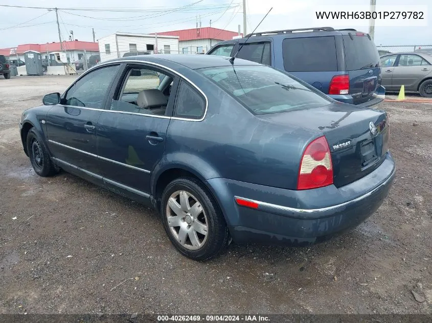 2001 Volkswagen Passat Glx VIN: WVWRH63B01P279782 Lot: 40262469