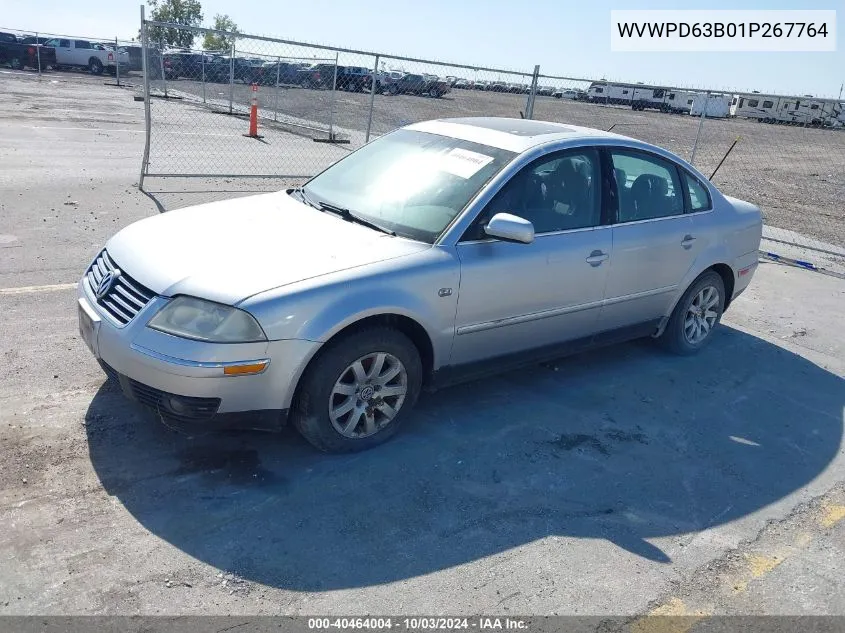 2001 Volkswagen Passat Gls VIN: WVWPD63B01P267764 Lot: 40464004