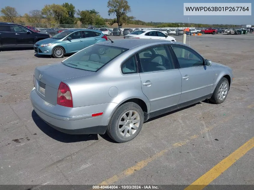 2001 Volkswagen Passat Gls VIN: WVWPD63B01P267764 Lot: 40464004