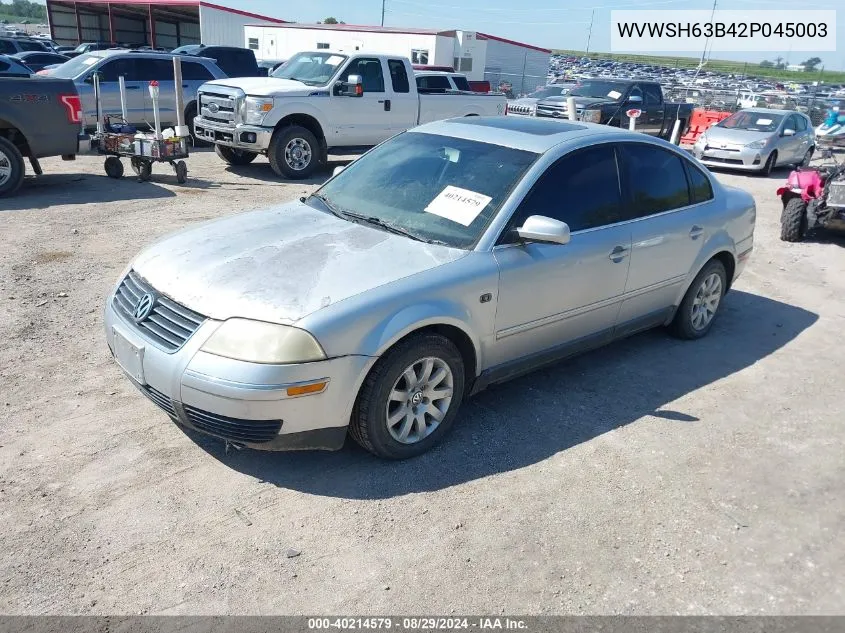 2002 Volkswagen Passat Gls V6 VIN: WVWSH63B42P045003 Lot: 40214579