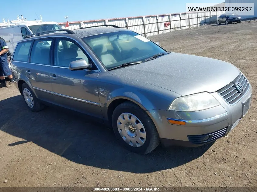 2002 Volkswagen Passat Gls VIN: WVWVD63B32E099297 Lot: 40265503