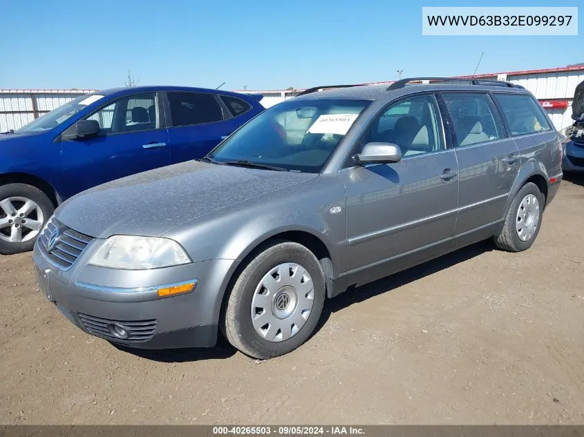 2002 Volkswagen Passat Gls VIN: WVWVD63B32E099297 Lot: 40265503