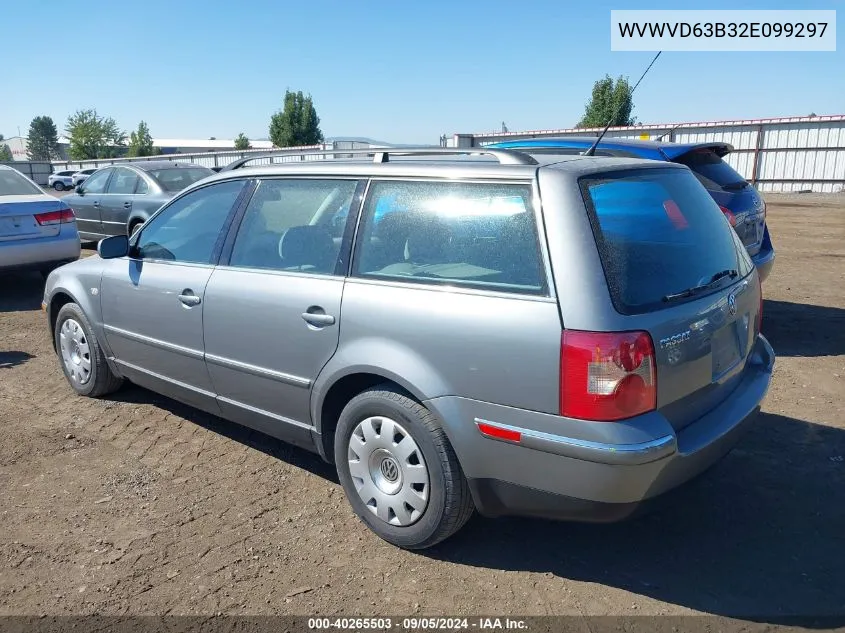 2002 Volkswagen Passat Gls VIN: WVWVD63B32E099297 Lot: 40265503