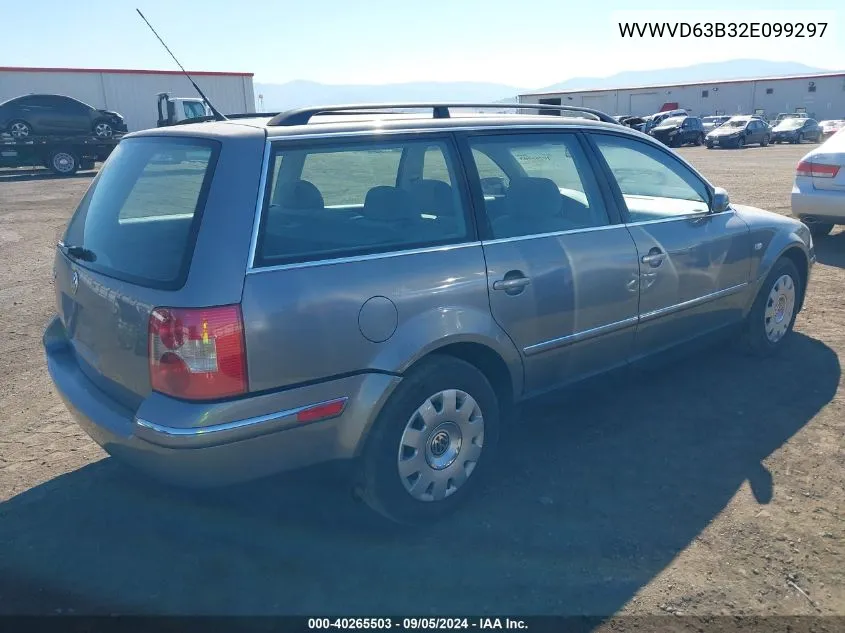 2002 Volkswagen Passat Gls VIN: WVWVD63B32E099297 Lot: 40265503