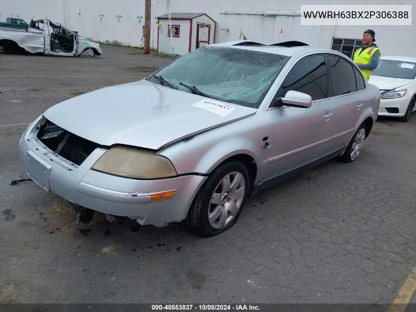 2002 Volkswagen Passat Glx VIN: WVWRH63BX2P306388 Lot: 40553837