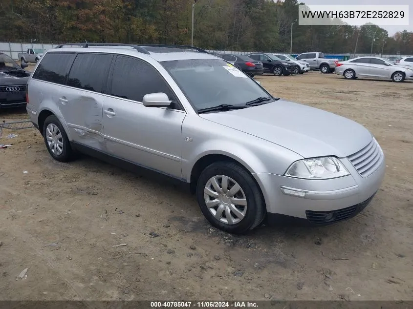 2002 Volkswagen Passat Glx VIN: WVWYH63B72E252829 Lot: 40785047