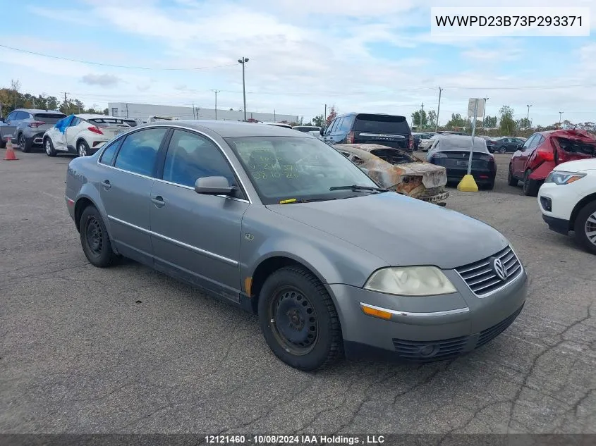 2003 Volkswagen Passat Gls VIN: WVWPD23B73P293371 Lot: 12121460