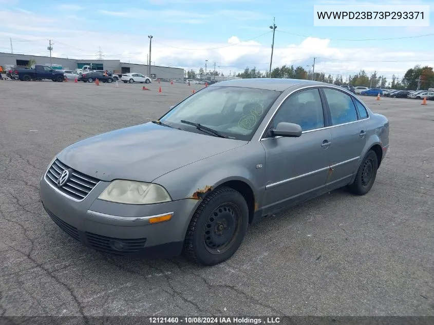 2003 Volkswagen Passat Gls VIN: WVWPD23B73P293371 Lot: 12121460