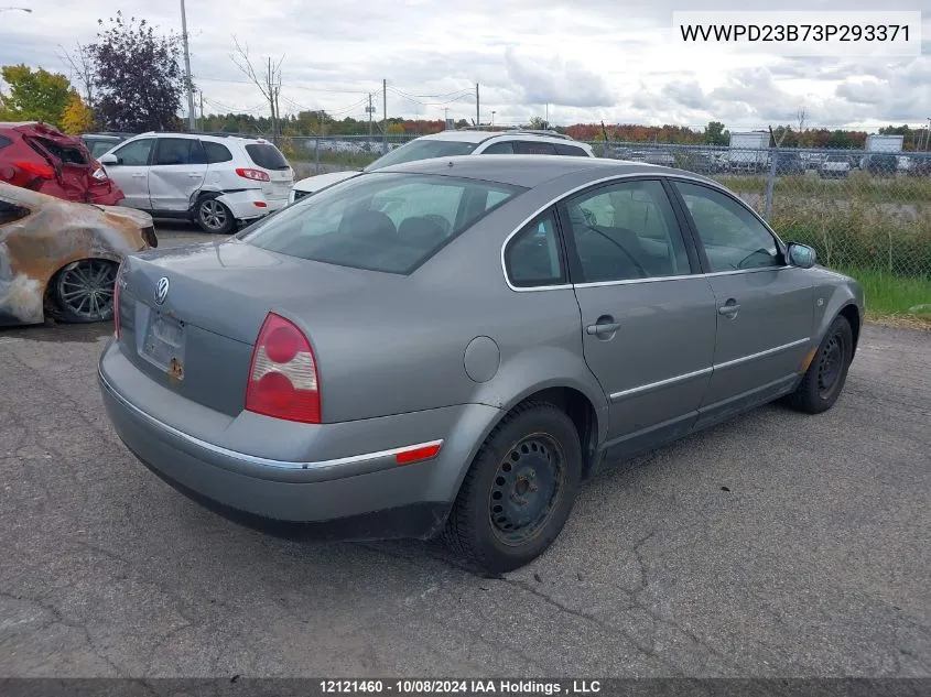 2003 Volkswagen Passat Gls VIN: WVWPD23B73P293371 Lot: 12121460