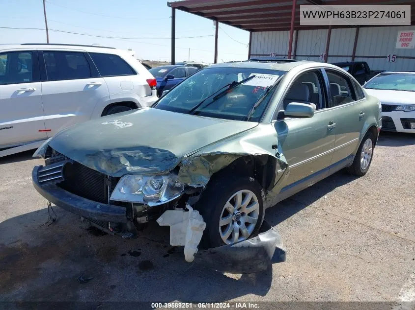 WVWPH63B23P274061 2003 Volkswagen Passat Gls V6