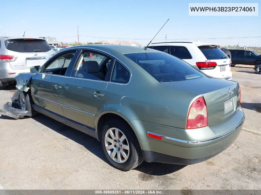 WVWPH63B23P274061 2003 Volkswagen Passat Gls V6