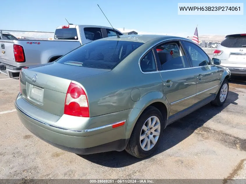 WVWPH63B23P274061 2003 Volkswagen Passat Gls V6