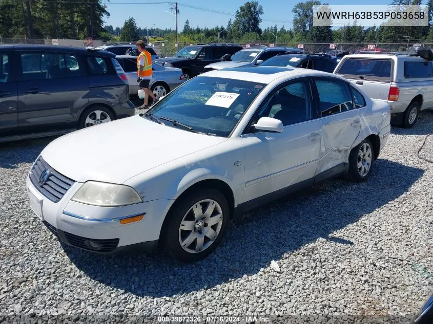 2003 Volkswagen Passat Glx VIN: WVWRH63B53P053658 Lot: 39872326