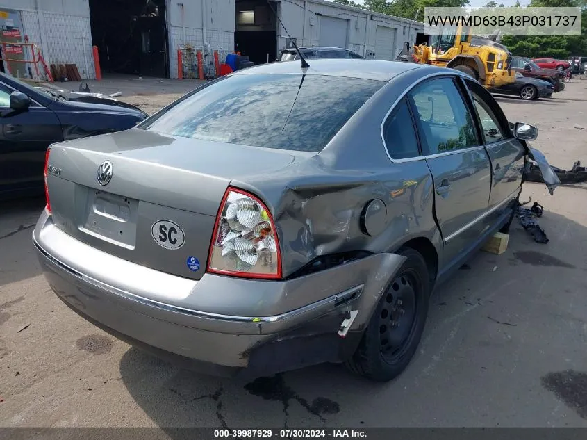 WVWMD63B43P031737 2003 Volkswagen Passat Gl