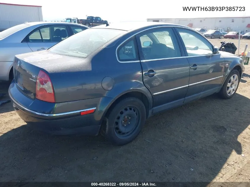 2003 Volkswagen Passat Glx VIN: WVWTH63B93P385723 Lot: 40268322