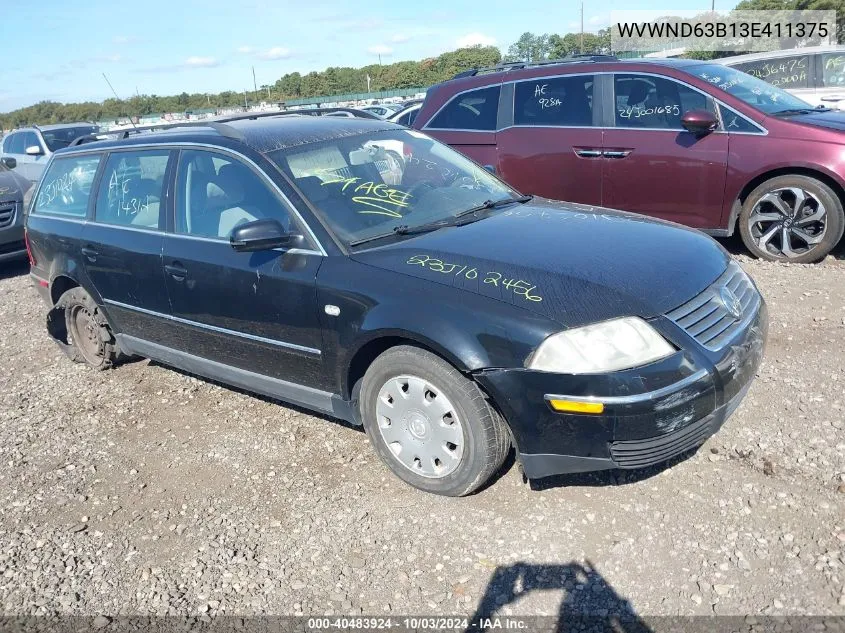 WVWND63B13E411375 2003 Volkswagen Passat Gl