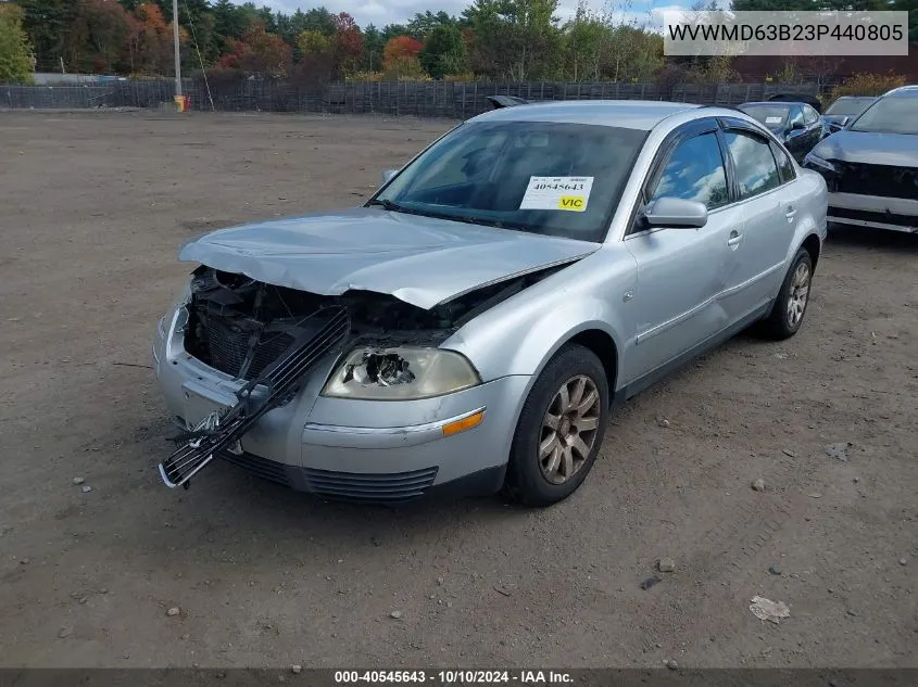 2003 Volkswagen Passat Gl VIN: WVWMD63B23P440805 Lot: 40545643