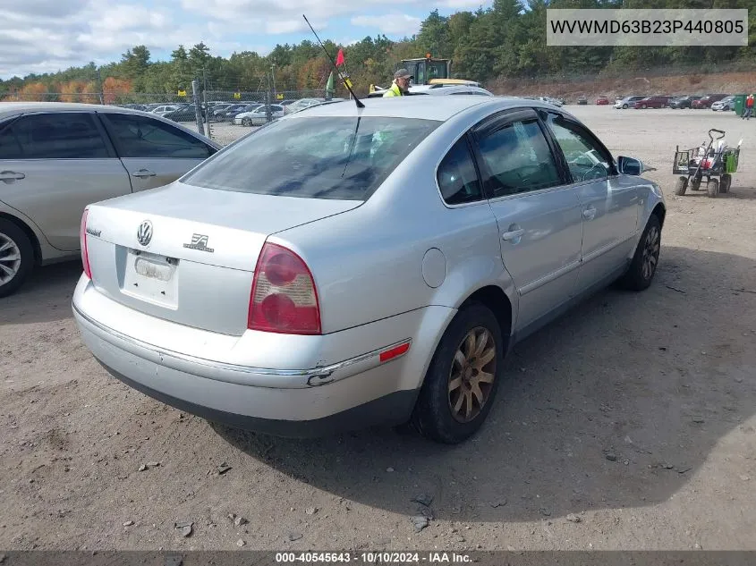 2003 Volkswagen Passat Gl VIN: WVWMD63B23P440805 Lot: 40545643