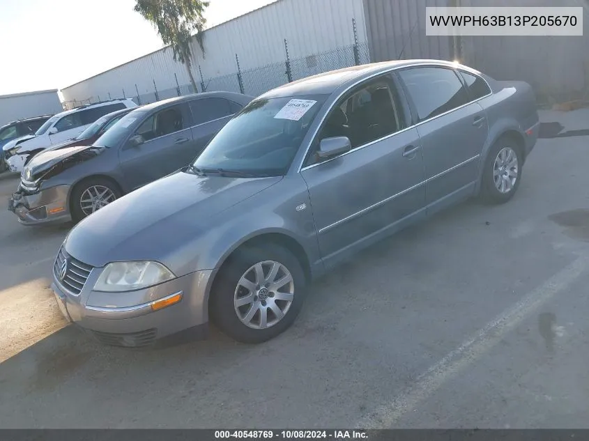 WVWPH63B13P205670 2003 Volkswagen Passat Gls