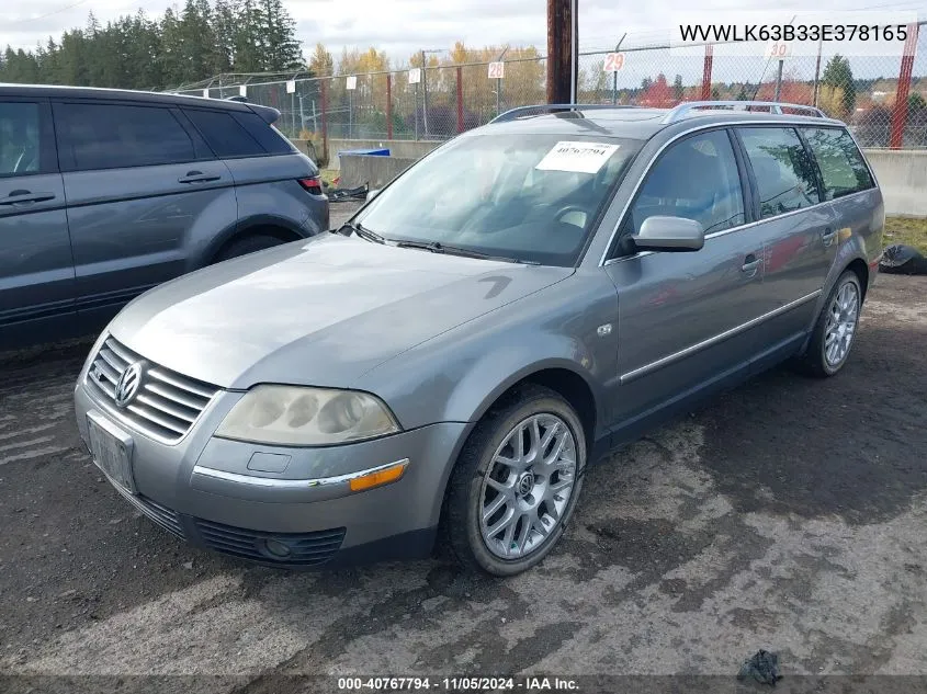 2003 Volkswagen Passat W8 VIN: WVWLK63B33E378165 Lot: 40767794