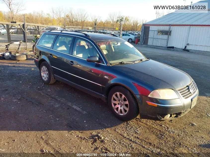 2003 Volkswagen Passat Gls VIN: WVWVD63B03E161028 Lot: 40802793