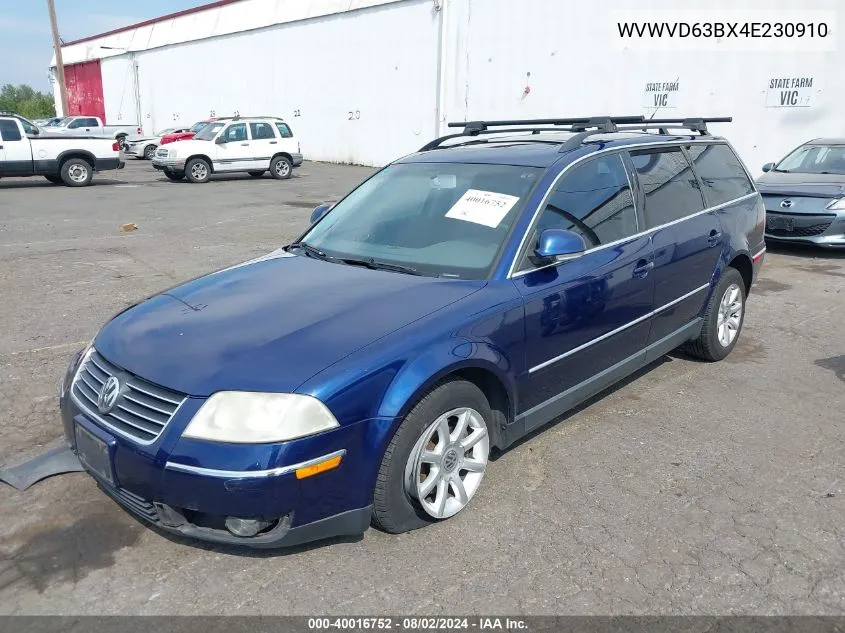 WVWVD63BX4E230910 2004 Volkswagen Passat Gls