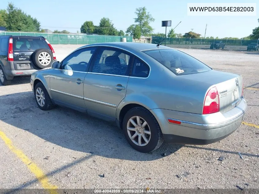 2004 Volkswagen Passat Gls VIN: WVWPD63B54E282003 Lot: 40043989