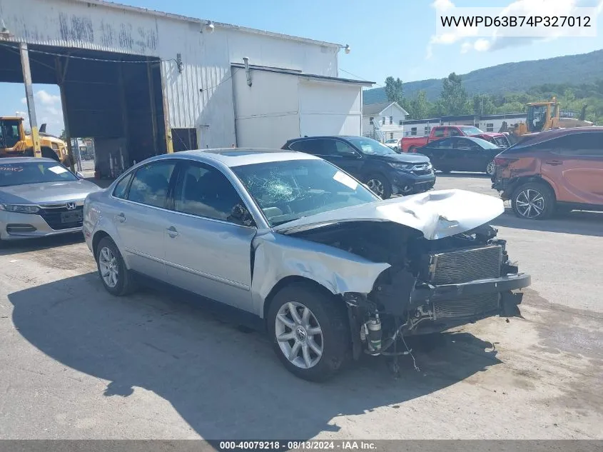 2004 Volkswagen Passat Gls VIN: WVWPD63B74P327012 Lot: 40079218