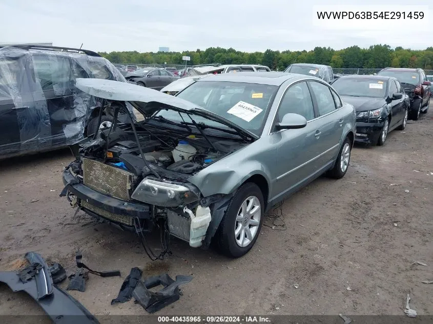 2004 Volkswagen Passat Gls VIN: WVWPD63B54E291459 Lot: 40435965