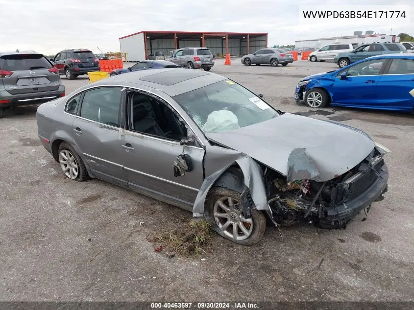 2004 Volkswagen Passat Gls VIN: WVWPD63B54E171774 Lot: 40463597