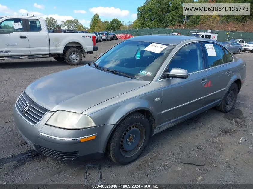 2004 Volkswagen Passat Gl VIN: WVWMD63B54E135778 Lot: 40526946