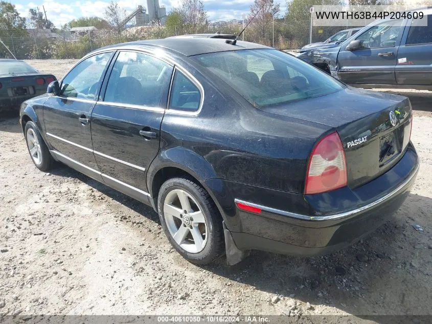 2004 Volkswagen Passat Glx VIN: WVWTH63B44P204609 Lot: 40610050