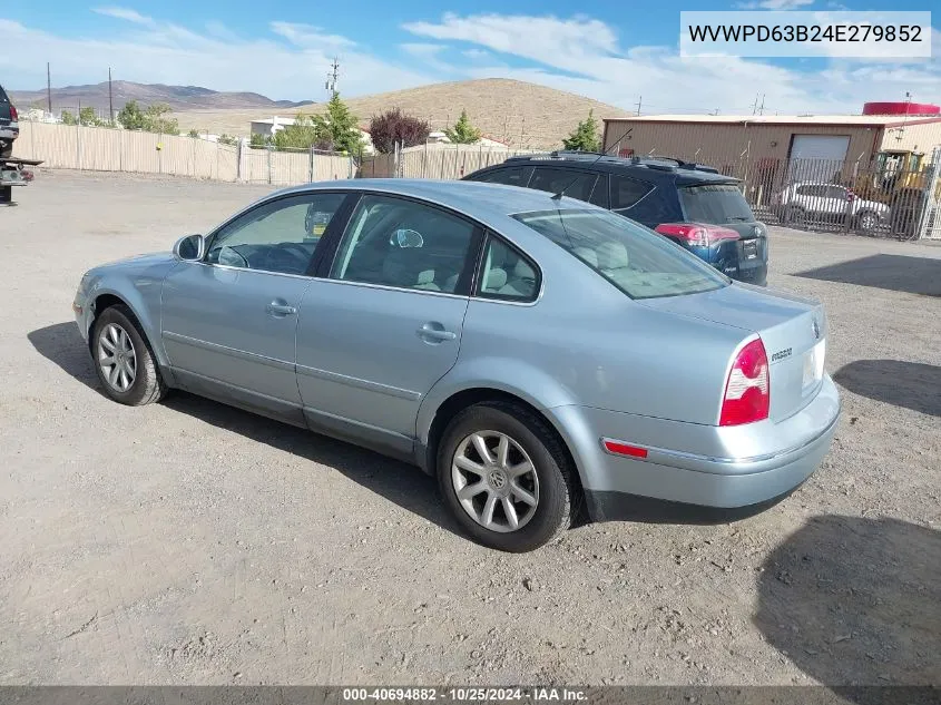 2004 Volkswagen Passat Gls VIN: WVWPD63B24E279852 Lot: 40694882