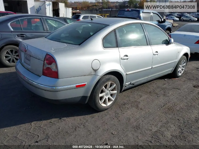 2004 Volkswagen Passat Gls VIN: WVWPD63B84P047308 Lot: 40720828